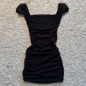 Bodycon black mesh princess Polly mini dress